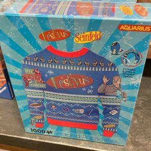 FINAL DROP🚨 NIB Seinfeld Festivus Collectible Ugly Christmas Sweater Puzzle 🧩